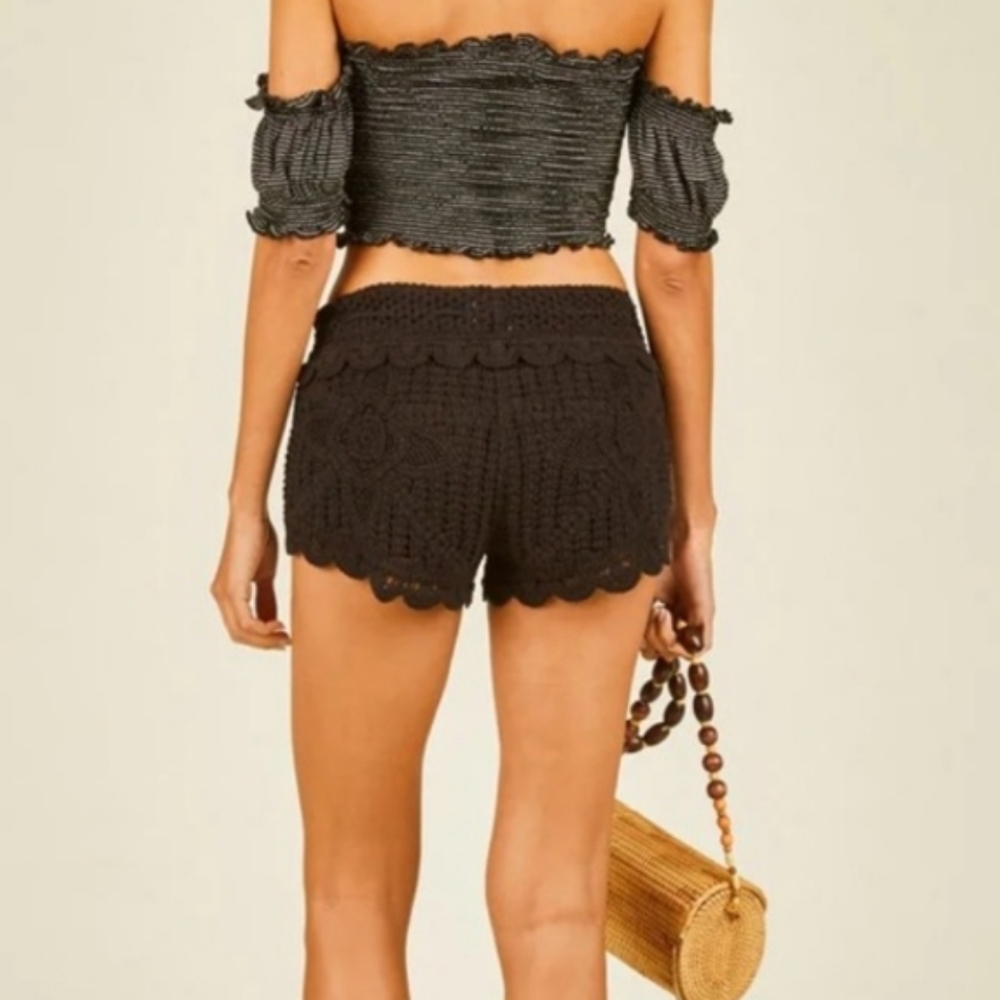 Surf Gypsy Crochet Scalloped Edge Shorts